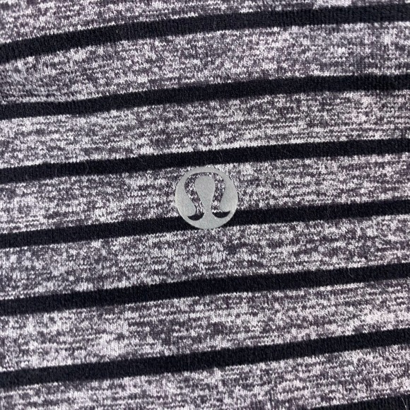 Lululemon 1/2 Zip Mens Small Heather Gray Striped Sweat Session Reflective Run - Picture 4 of 7
